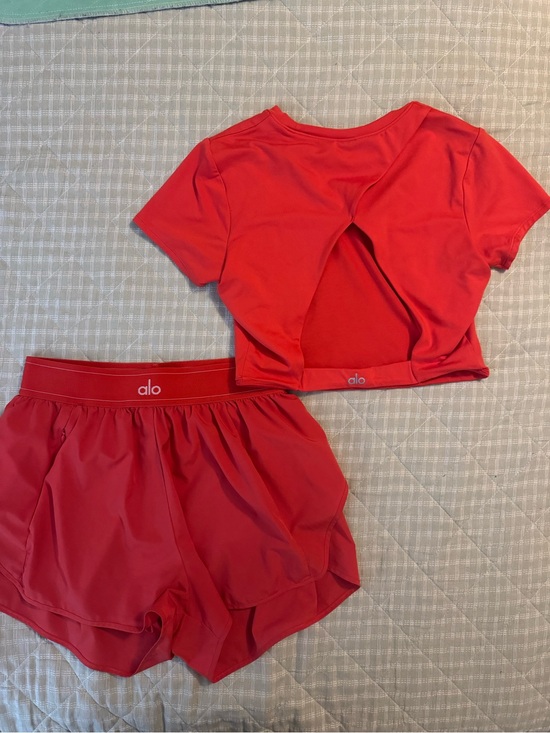 ALO Yoga Pants - ALO Yoga Red Athletic Shorts Set